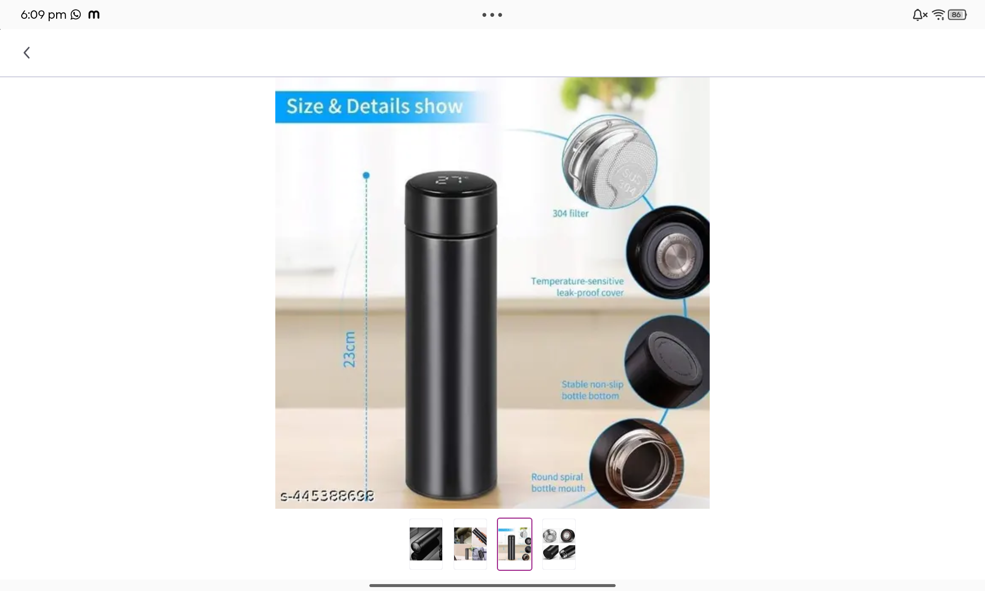 Insulated Water Bottle (Temperature Lock)