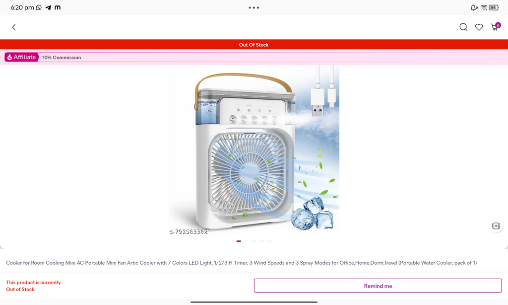 Portable Mini Air Cooler (USB)